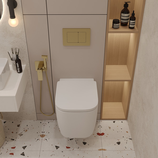 Унитаз подвесной с инсталляцией Oliveeka OL-MQG1E12-BG