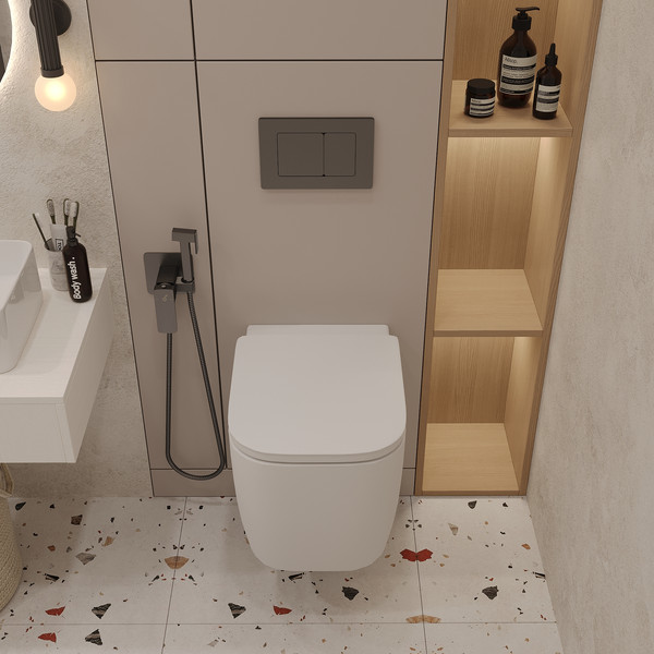 Унитаз подвесной с инсталляцией Oliveeka OL-MQG1E12-BGM