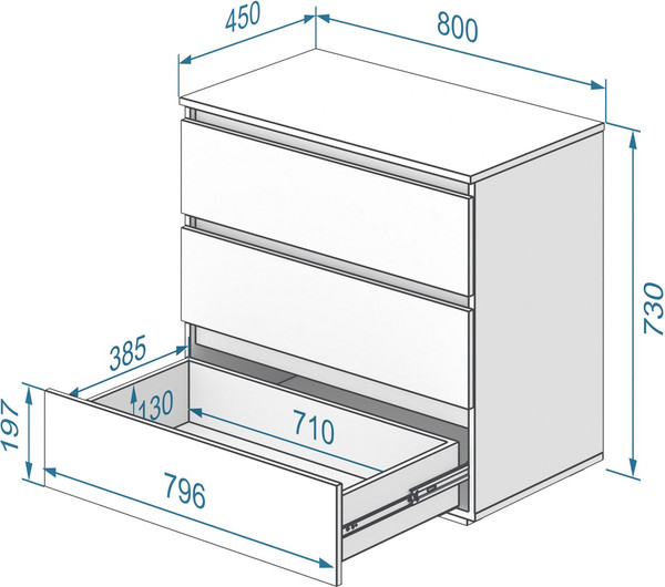 Комод Кортекс-мебель Бари 80 3ш