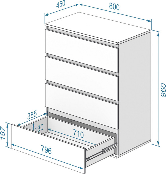 Комод Кортекс-мебель Бари 80 4ш