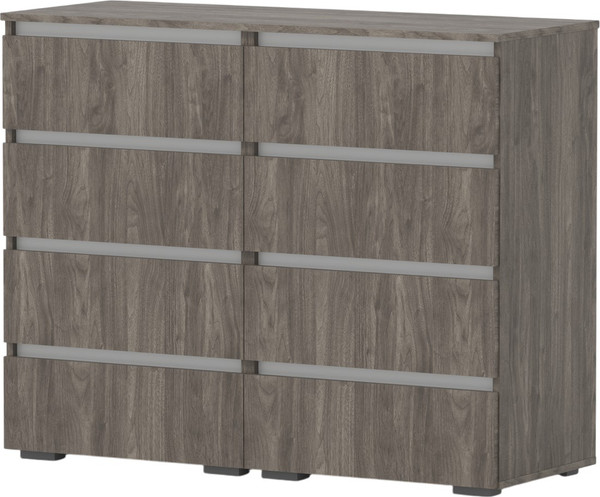 Комод Кортекс-мебель Бари 120 8ш (орех элия/орех элия/белый) - фото