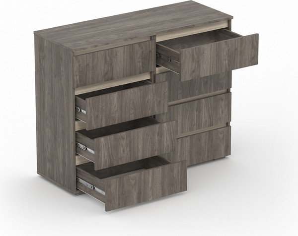 Комод Кортекс-мебель Бари 120 8ш (орех элия/орех элия/дуб сонома)