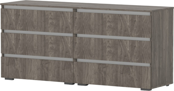 Комод Кортекс-мебель Бари 160 6ш (орех элия/орех элия/белый) - фото