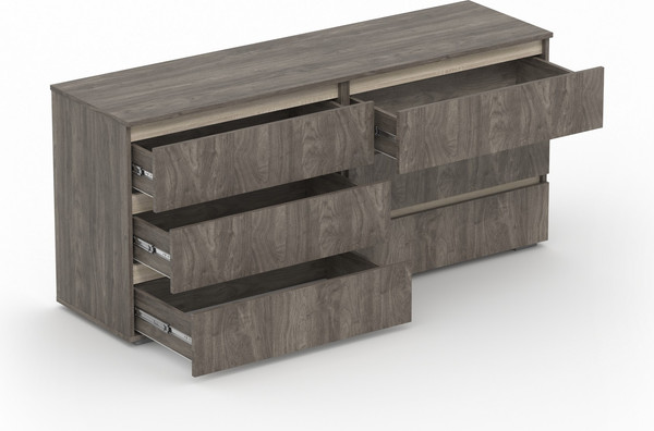 Комод Кортекс-мебель Бари 160 6ш (орех элия/орех элия/дуб сонома)