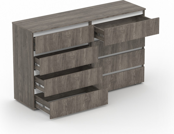 Комод Кортекс-мебель Бари 160 8ш (орех элия/орех элия/белый)