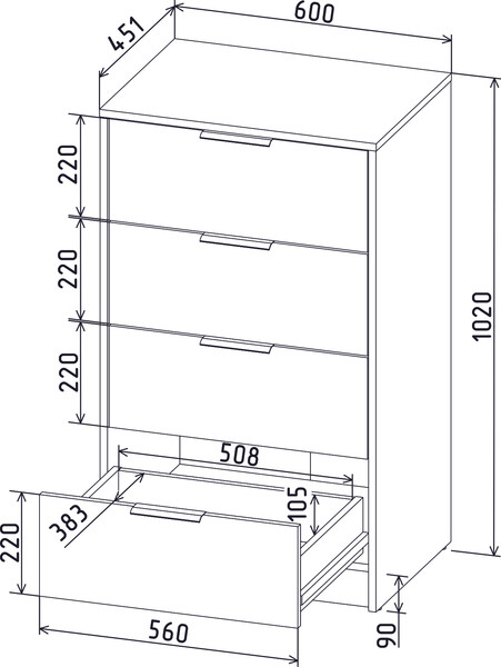 Комод Интерлиния Концепт КТ-К60 Глосс