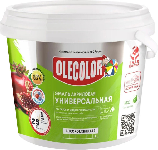 Эмаль Olecolor Акриловая универсальная высокоглянцевая - фото