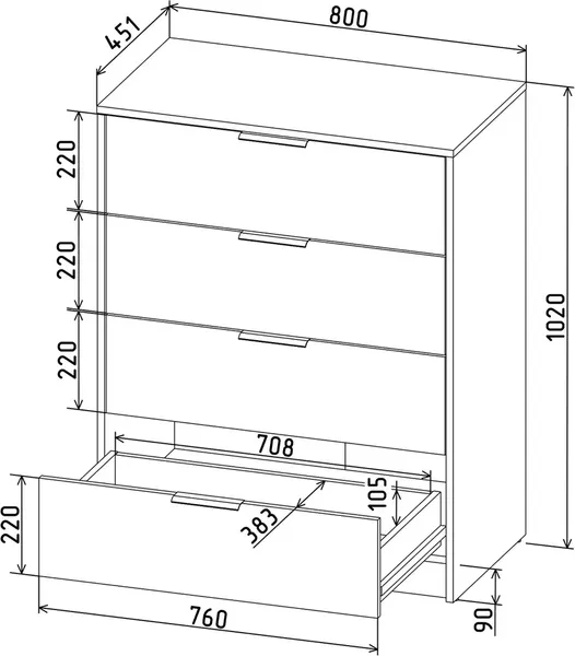 Комод Интерлиния Концепт КТ-К80 Глосс