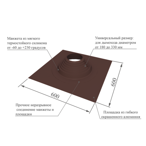 Проходка кровельная Master Flash Прямая 180-330мм Ral 8017