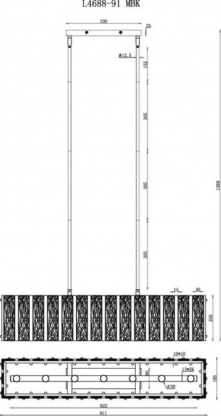 Люстра ILamp Panorama L4688-91 MBK