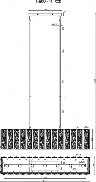 Люстра ILamp Panorama L4688-91 SGD