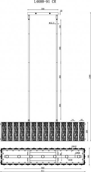 Люстра ILamp Panorama L4688-91 CR