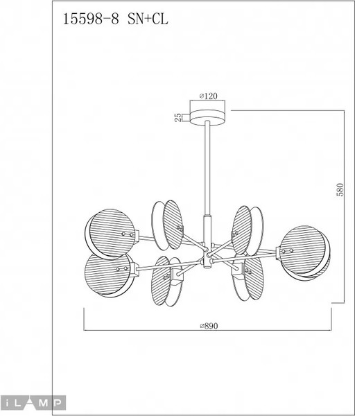 Люстра ILamp Panorama 15598-8 SN+CL