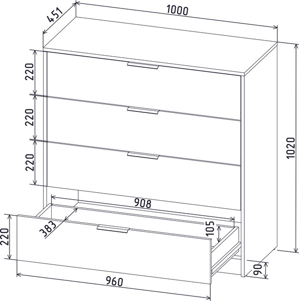 Комод Интерлиния Концепт КТ-К100 Глосс