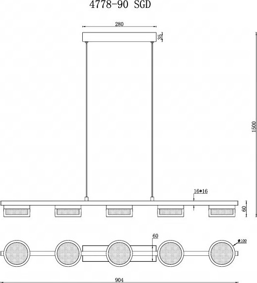 Люстра ILedex Link 4778-90 MBK+SGD