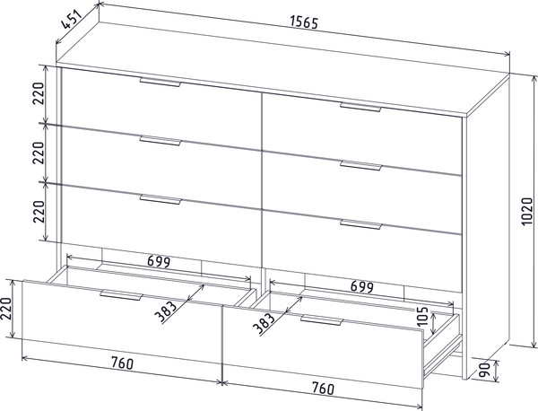 Комод Интерлиния Концепт КТ-К157 Глосс