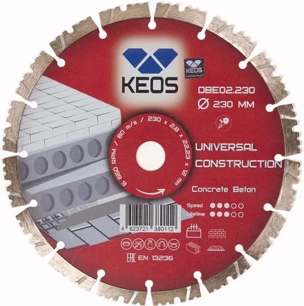 Отрезной диск алмазный KEOS Eco 230мм / DBE02.230 - фото
