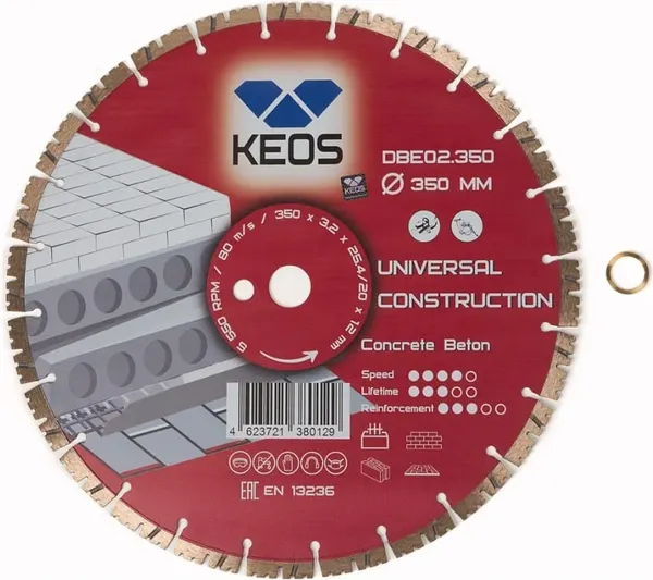 Отрезной диск алмазный KEOS Eco 350мм / DBE02.350 - фото