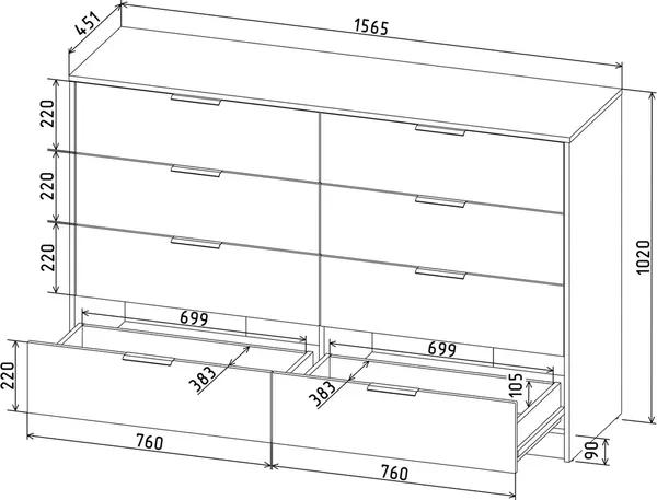 Комод Интерлиния Концепт КТ-К157 Глосс