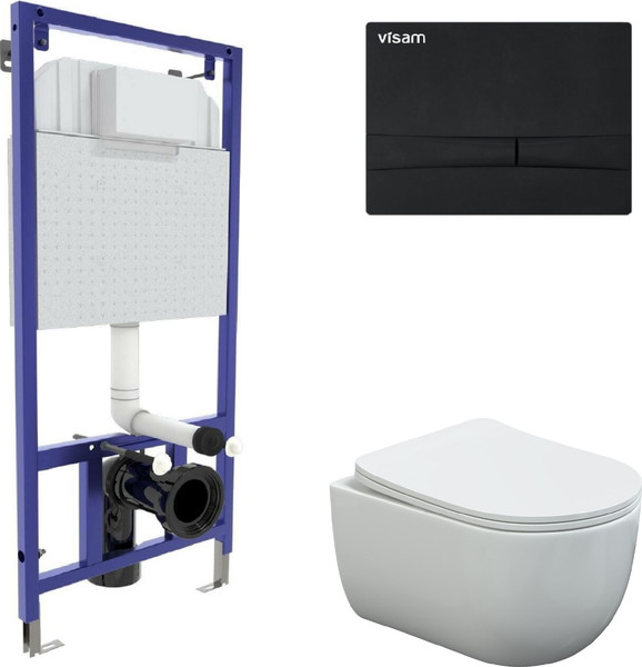 Унитаз подвесной с инсталляцией Berges Ventas Rimless + Visam Slim 525 / EX-043344 - фото