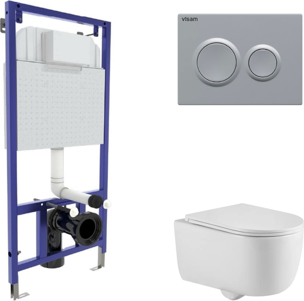 Унитаз подвесной с инсталляцией Berges Tornas Rimless + Visam Slim 525 / EX-043414 - фото