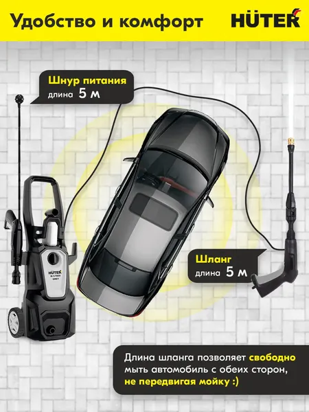 Мойка высокого давления Huter Grey M-3-1650