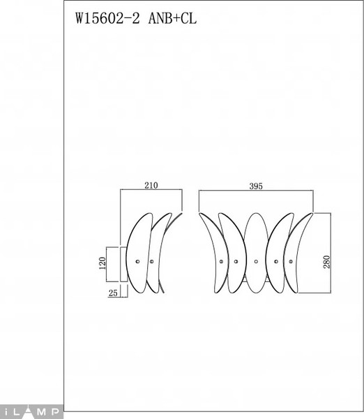 Бра ILamp Gramercy W15602-2 ANB+CL