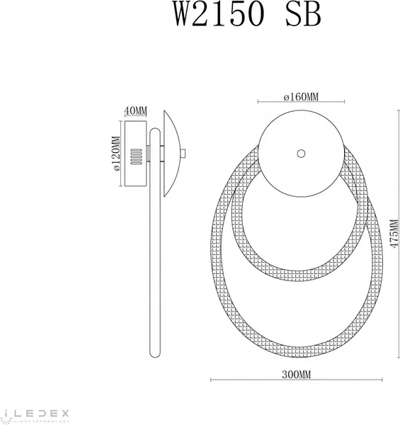 Бра ILedex Cross W2150 SB