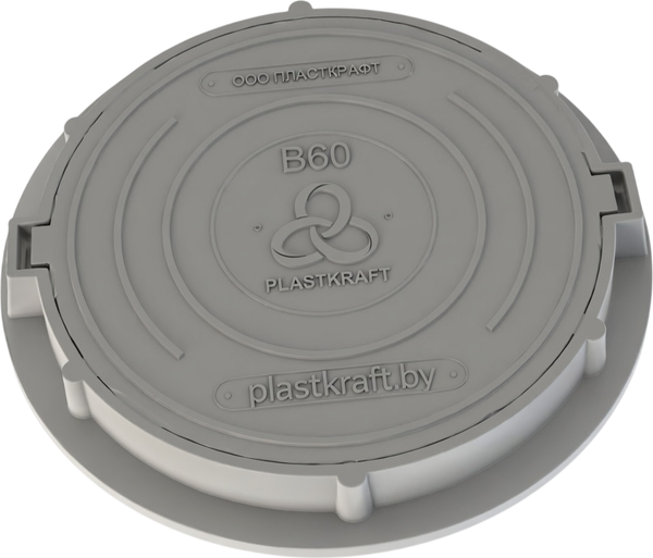 Люк канализационный PLASTKRAFT В60 60 Кн h110 - фото