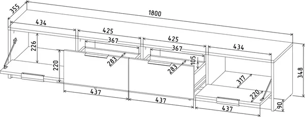 Тумба Интерлиния ТВ Концепт КТ-ТВ4-35 Глосс