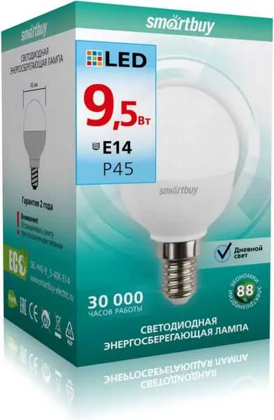 Лампа SmartBuy SBL-G45-9.5-40K-E14