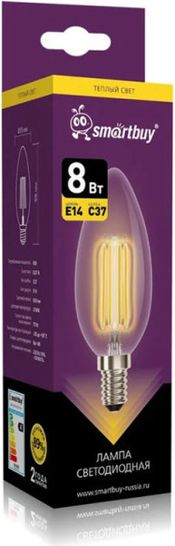 Лампа SmartBuy SBL-C37F-8-27K-E14
