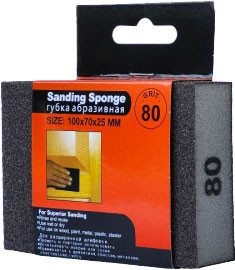 Губка абразивная Firsttool 80 прямоугольная 100x70x25мм / F060183 - фото