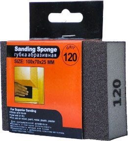 Губка абразивная Firsttool 120 прямоугольная 100x70x25мм / F060185 - фото