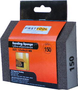 Губка абразивная Firsttool 150 угловая 125x90x25мм / F060194 - фото