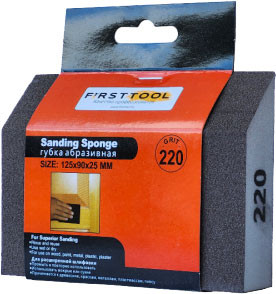 Губка абразивная Firsttool 220 угловая 125x90x25мм / F060196 - фото