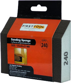 Губка абразивная Firsttool 240 угловая 125x90x25мм / F060197 - фото