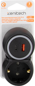 Блок розеточный Zenitech 16A 2P+E / 191908 - фото