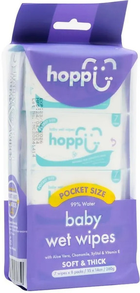 Влажные салфетки детские Hoppi В мини упаковке / HB-012 - фото