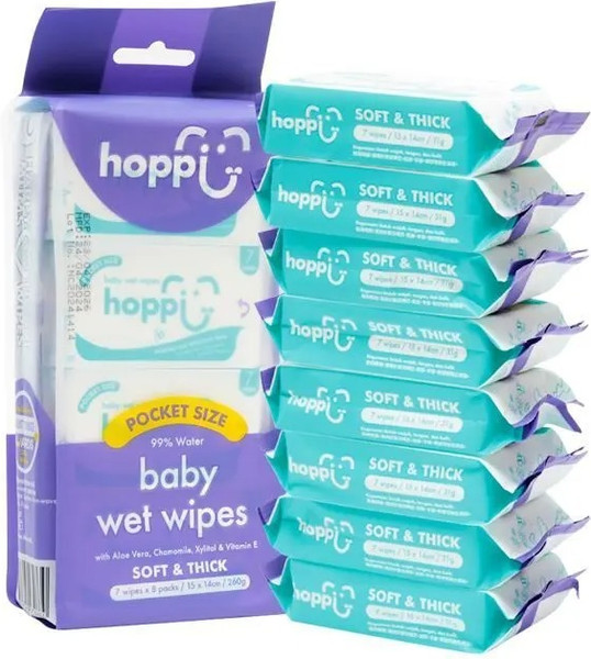 Влажные салфетки детские Hoppi В мини упаковке / HB-012