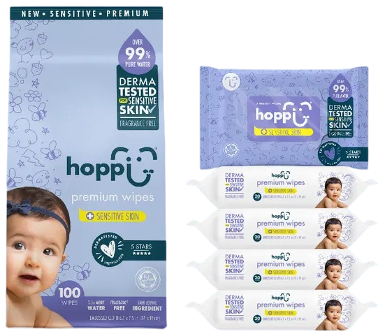 Влажные салфетки детские Hoppi Sensitive Skin / HB-051 - фото