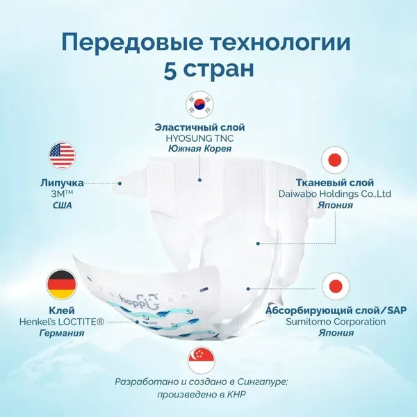 Подгузники детские Hoppi AirDream M 6-11кг / HB-028-M