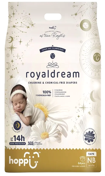 Подгузники детские Hoppi RoyalDream для новорожденных до 5кг / HB-040-NB - фото