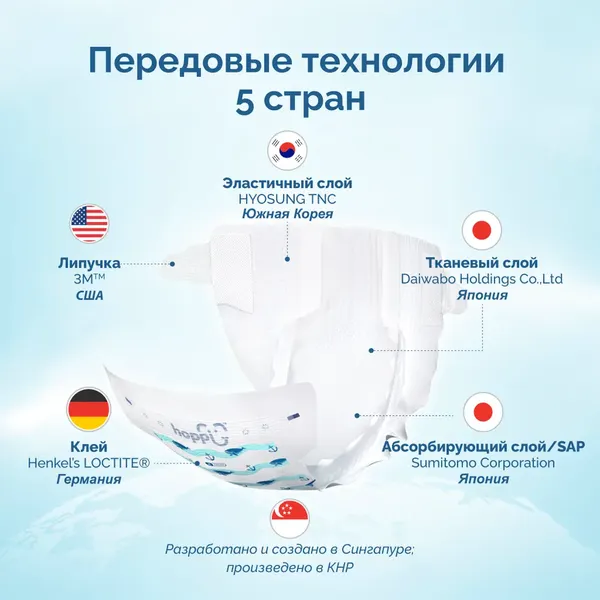 Подгузники-трусики детские Hoppi AirDream L 9-14кг / HB-029-L