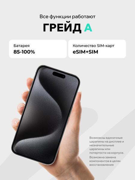Смартфон восстановленный Apple iPhone 15 Pro 128GB ELNU Грейд A