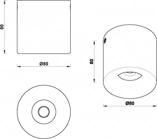 Точечный светильник ILedex Technical Metrica 108-7W-D80-3000K-24DG-WH