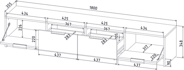 Тумба Интерлиния ТВ Концепт КТ-ТВ4-35 Глосс