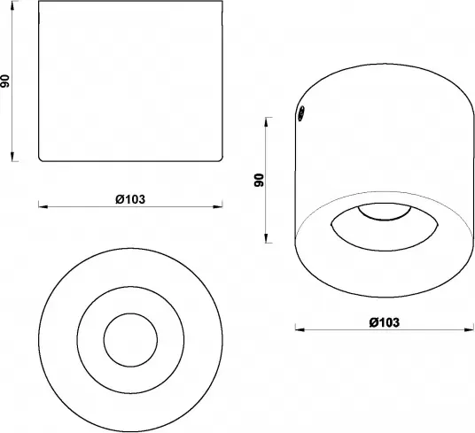 Точечный светильник ILedex Technical Metrica 113-12W-D100-3000K-24DG-WH
