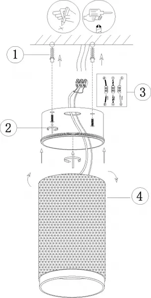 Точечный светильник ILedex Technical Delta 1954-10W-3000K-36 BK+SL