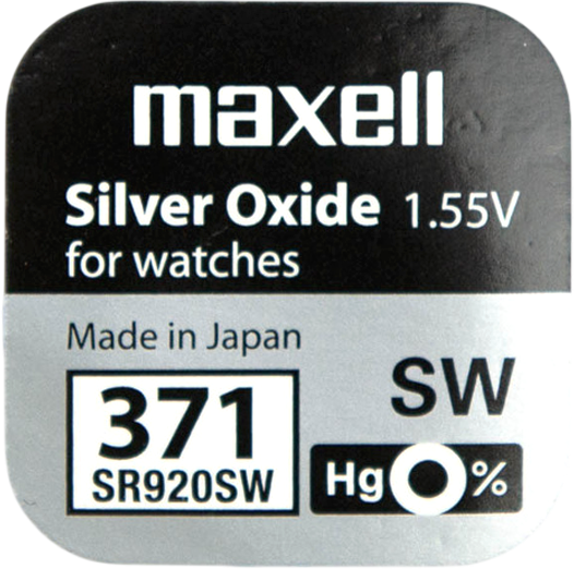 Батарейка Maxell Watch 371 SR920SW Silver 1.55V - фото
